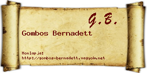 Gombos Bernadett névjegykártya