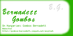 bernadett gombos business card